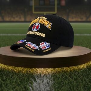 Vintage Pittsburgh Steelers 5X Super Bowl Champions Hat Cap Reebok NFL Rare